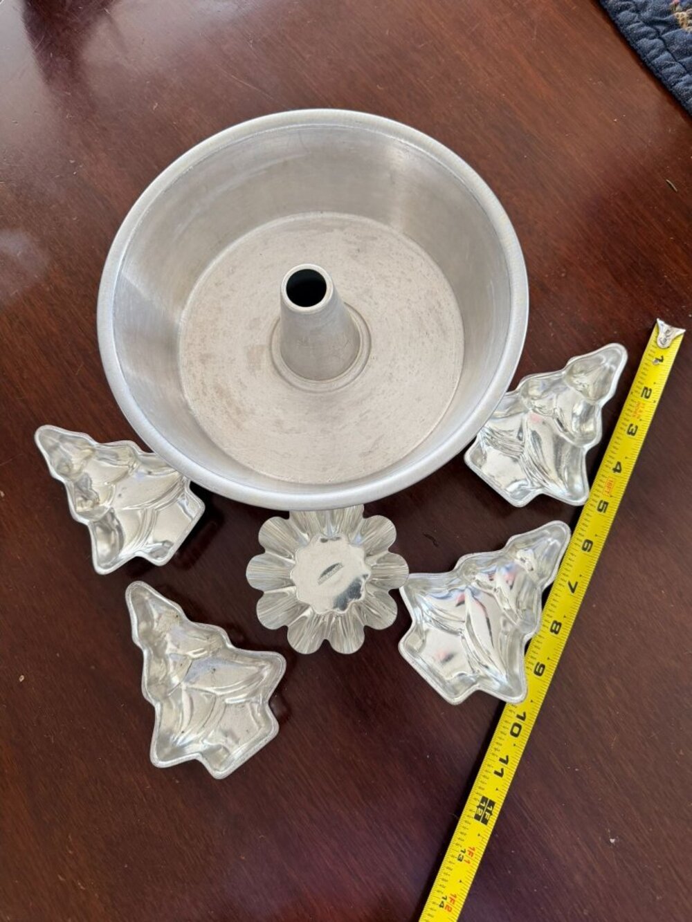 Vintage Aluminum Bundt Pan & Tree-Shaped Cookie Molds Set